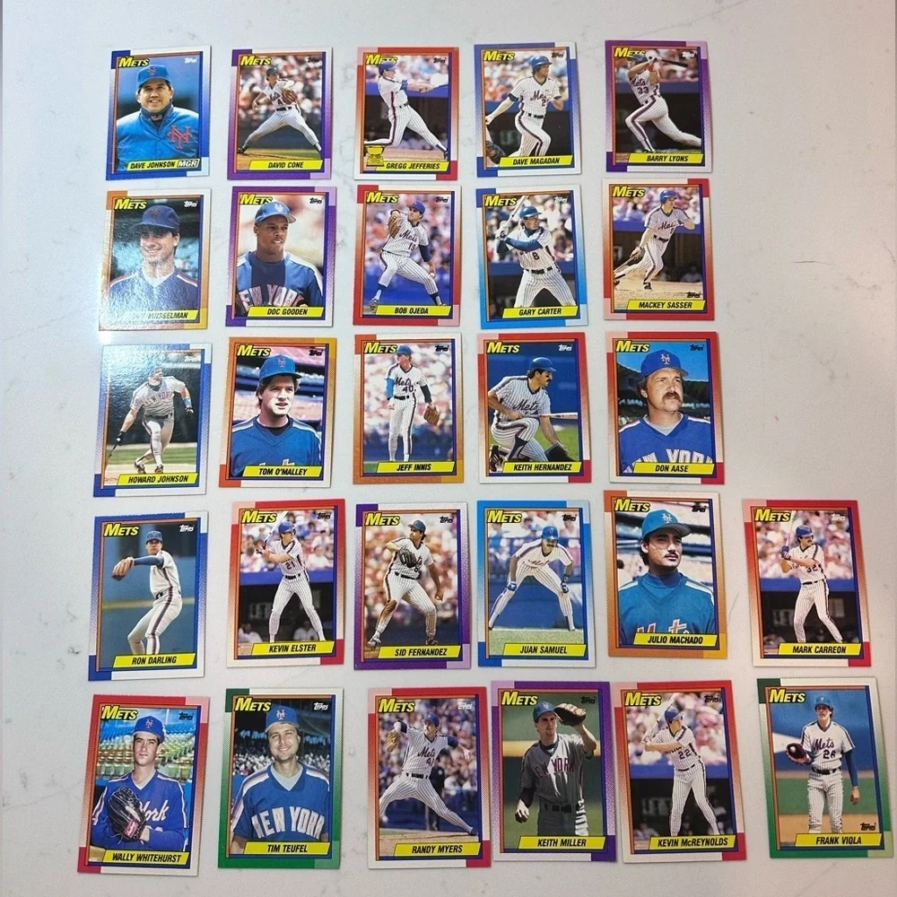 1990 Topps Baseball New York Mets Trading Cards (27 Cards) Vintage Collectible